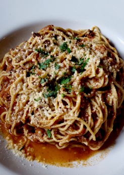 Tonnarelli Pasta with Bolognese Sauce. All house made.
